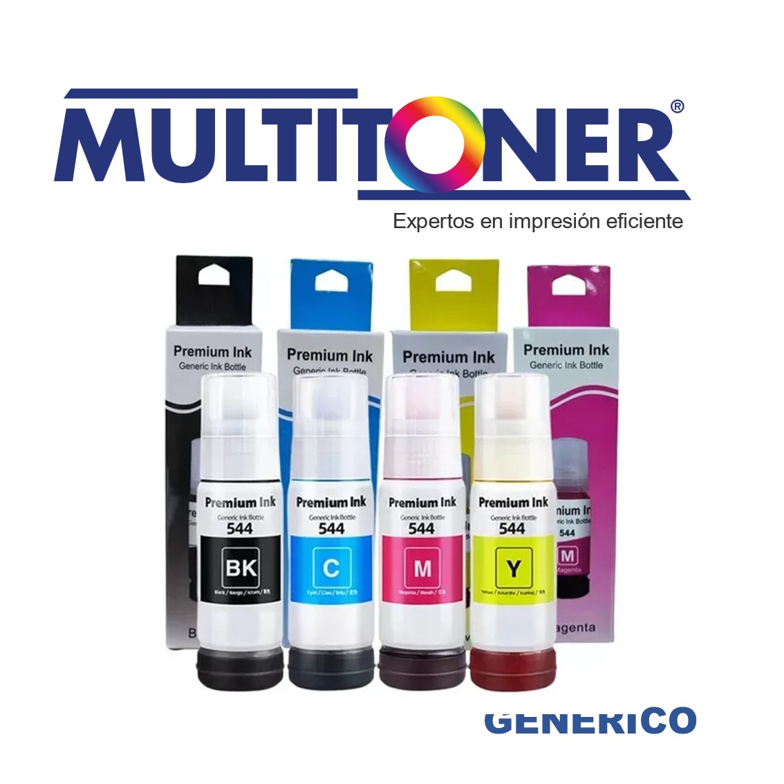 Kit x4 Botes de Tinta Genérica Epson 544 C-M-Y-K